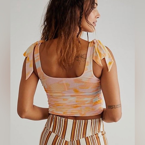 NWT Avenue Print Tank Top (Ivory/Orange Combo) - Picture 2 of 4